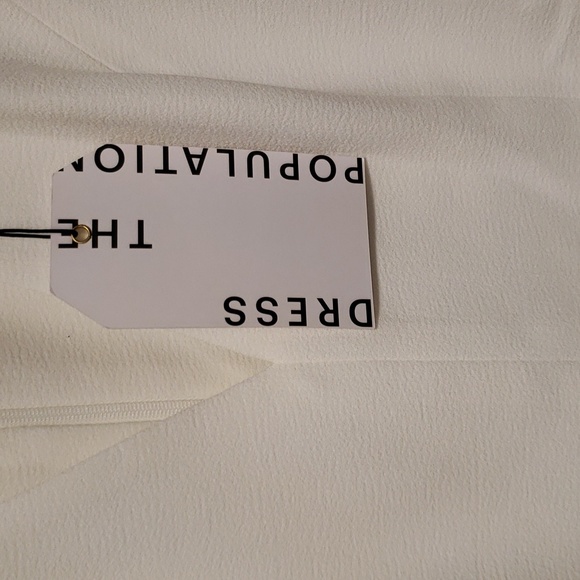 Dress the Population Catalina Crepe White Cocktail Fit and Flare Dress Xlarge - Picture 3 of 11